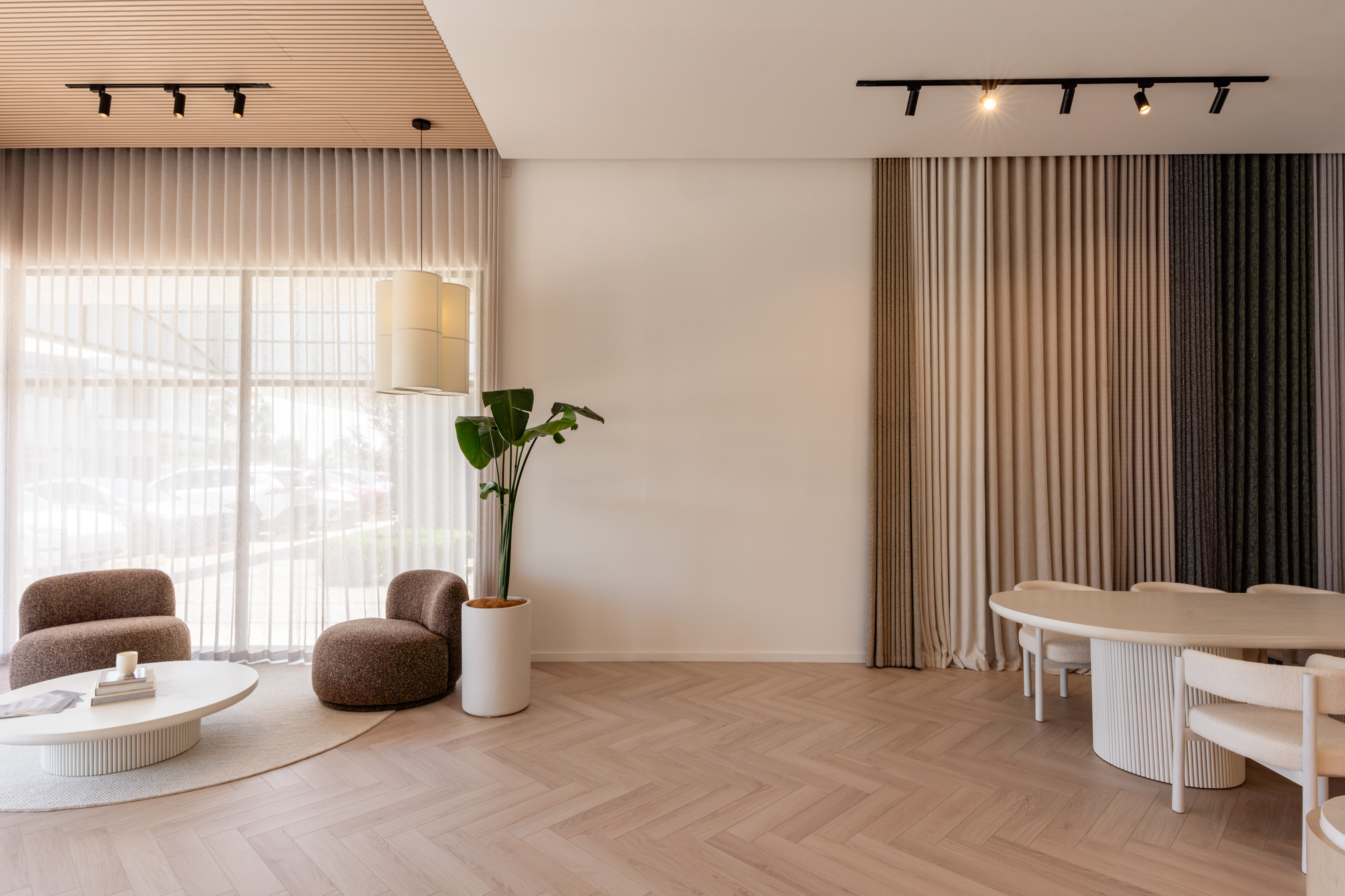 Premium sheer curtains in a modern living room